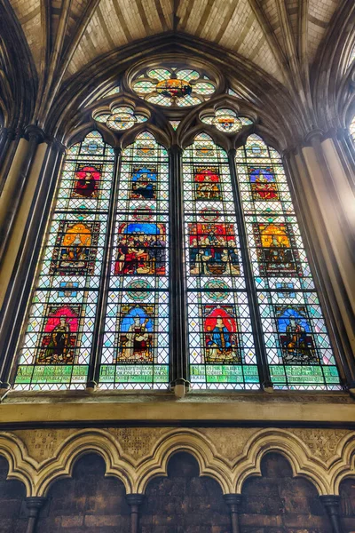 Nisan 2022 Westminster Abbey Londra Ngiltere Deki Leke Camlı Pencereler — Stok fotoğraf