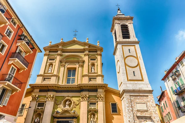 Facade Baroque Cathedral Saint Reparata Old Town Nice Cote Azur — Stock Photo, Image
