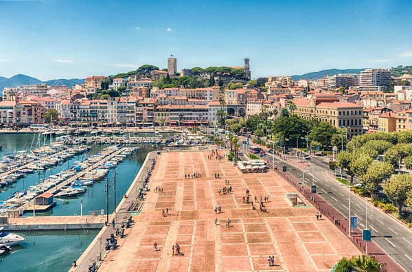 Vista Aérea Sobre Porto Vieux Porto Antigo Distrito Suquet Cannes Fotos De Bancos De Imagens