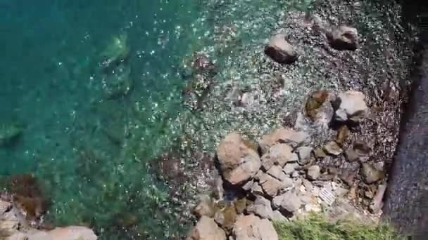 Det Natursköna Vattnet Vid Lipari Den Största Eoliska Öarna Tyrrenska — Stockvideo
