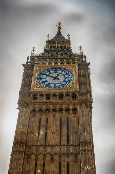 Big Ben Ikonik Saat Kulesi Londra Ngiltere Ngiltere Büyük Bir — Stok fotoğraf