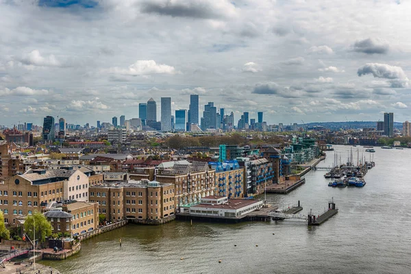 Vista Panorâmica Sobre Rio Tamisa Horizonte Cidade Londres Inglaterra Reino — Fotografia de Stock
