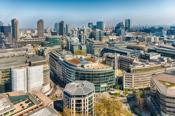 Scenisk Flygbild Över Stadens Skyline Centrala London England Storbritannien — Stockfoto