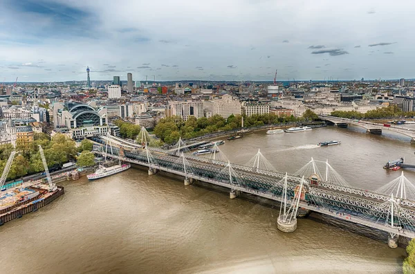 Scénický Pohled Řeku Temži Panorama Města Londýn Anglie Velká Británie — Stock fotografie