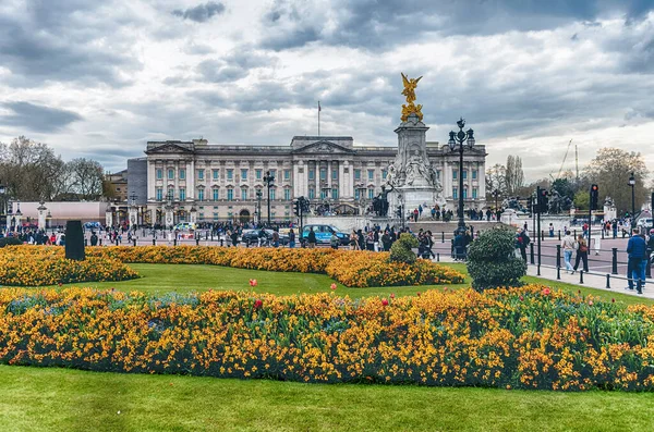Londres Avril 2022 Vue Panoramique Avec Façade Palais Buckingham Résidence — Photo