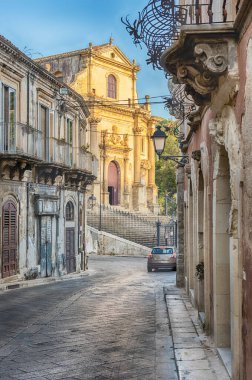 Anime Sante del Purgatorio Kilisesi cephesi Ragusa, Sicilya, İtalya 'nın İbla ilçesinde.