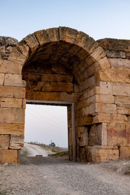 Ruins of Blaundus ancient city in Usak province of Turkey. View at sunrise. The ancient city was in the Roman province of Lydia. Usak, Turkey. clipart