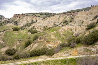 Kula Fairy Chimneys, Kula Geopark at location Manisa, Turkey. Kula Volcanic Geopark, also known as Kuladoccia (Kuladokya). clipart