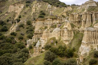 Kula Fairy Chimneys, Kula Geopark at location Manisa, Turkey. Kula Volcanic Geopark, also known as Kuladoccia (Kuladokya). clipart