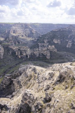 Panorama landscape of rock formations of Tasyaran Valley Natural Park canyon ( Tasyaran Vadisi, Kanyonu ) . Located in Usak (Usak), Turkey clipart