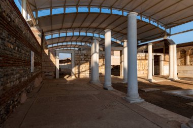 The Temple Of Artemis At Sardis. Salihli, Manisa - TURKEY.The Temple the fourth largest Ionic temple in the world, is situated dramatically on the western slopes .Sardes Sinagogu. clipart