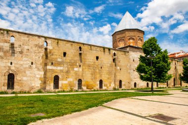 Cifte Minareli Medrese (Double Minaret Thelogical Schools). The structure is located at the city center. The structure has the biggest portal among the other theological schools in Anatolia. Sivas . clipart