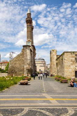 Cifte Minareli Medrese (Double Minaret Thelogical Schools). The structure is located at the city center. The structure has the biggest portal among the other theological schools in Anatolia. Sivas . clipart