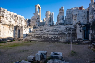 Didyma kalıntıları, Aydn ilinin modern Didim ilçesinin kuzeybatısında yer almaktadır. Eski çağlarda Milezya Yarımadası 'nı oluşturan bir burnun üzerinde yer alıyor. Didyma, klasik şehir Miletus 'un bölgesinde bir sığınaktı..