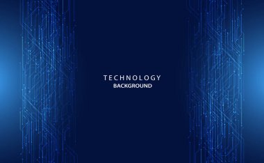 Mavi arkaplanda soyut dijital devre kartı gelecekteki yüksek hız hareketi