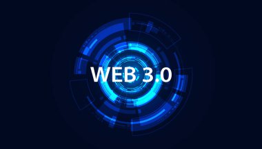 Soyut Teknoloji Çemberi Dijital Konsepti Web 3.0 Semantik Ağ ve Yapay Zeka Erişimi Ağ hizmetleri kişisel bilgileri Yerel ve Engellenmiş bir ağ üzerinde çalışıyor