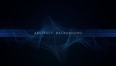 Soyut Parçacık Atomik Dijital Teknoloji Müstakbel Mavi Arkaplan Dalgası.
