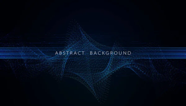 Abstraktní Koncept Atomové Digitální Technologie Částic Vlnění Futuristickém Modrém Pozadí — Stockový vektor