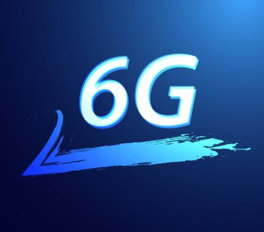 Soyut teknoloji dijital fütürist konsept 6g altıncı nesil kablosuz iletişim teknolojisi ağ bağlantısı modern bir arka planda yüksek hızlı internet iletişimi