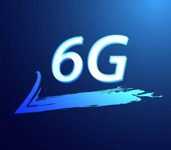 要約技術デジタル未来概念6G第6世代無線通信技術ネットワーク接続高速インターネット通信現代的背景 — ストックベクタ