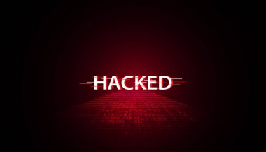 Kırmızı dijital arkaplanda virüsler, kötü amaçlı yazılımlar ya da hackerlar tarafından hacklendiği konusunda uyarıldık..