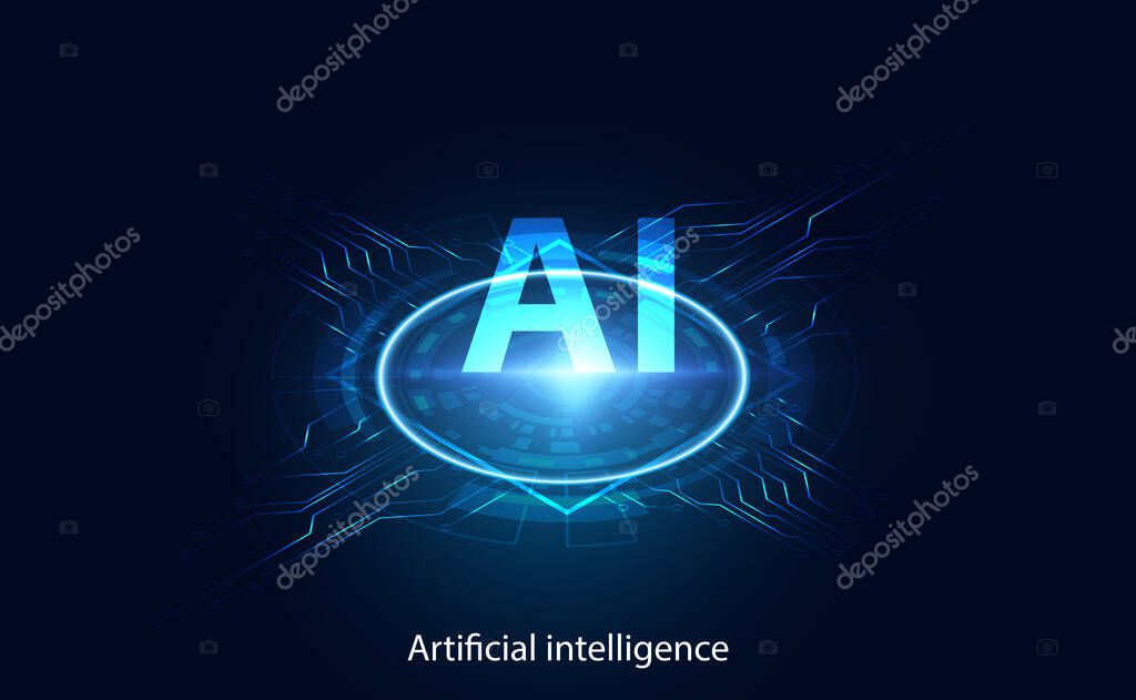 Abstract Circuit Board Electronics Concept Circuit connection, modern system, AI system, artificial intelligence mechanism