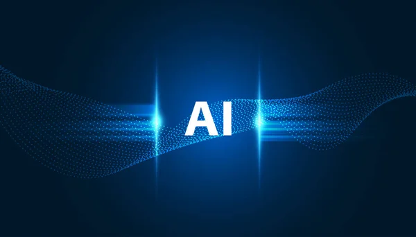 Astratto Intelligenza Artificiale Sfondo Atomico Tecnologico Con Computer Wave Systems — Vettoriale Stock