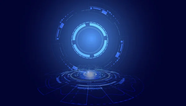 Abstract Cirkel Digitaal Circuit Concept Lichtcirkel Netwerk Connectie Blauwe Digitale — Stockvector