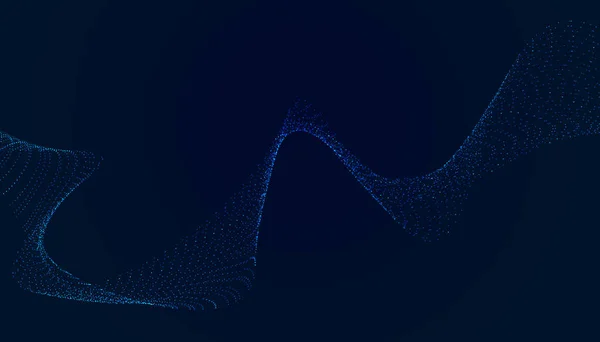 Onde Abstraite Particule Qui Coule Beau Bleu Futuriste Moderne Fond — Image vectorielle