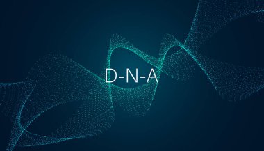 Soyut DNA dijital akış konsepti DNA molekülü sarmal tıbbi genetik mühendisliği modern yeşil arka planda