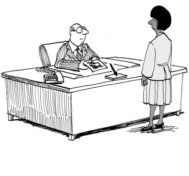 Beyaz patron Afrikalı Amerikalı iş kadınına karşı olumsuz.