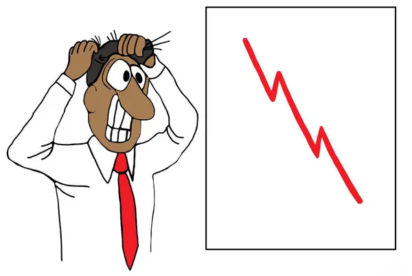 Black Executive Worried Because Sales Declining — Stock Photo, Image