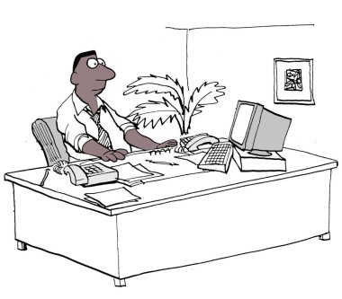 Afro-Amerikan işadamı bürosunda ve şaşkına dönmüş hissediyor.. 