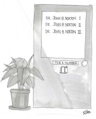 Üç doktorun da ismi aynı. Hastanın kendine özel bir doktor bulması için bir numara seçmesi gerekiyor..