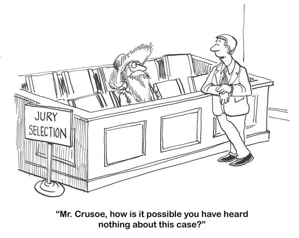 Legal Cartoon Man Who Has Heard Nothing Popular Legal Case — Stock Photo, Image