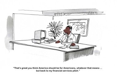 Afrikalı Amerikalı çağrı merkezi çalışanı bir müşteriden MAGA sinyali alıyor.