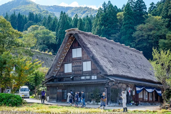 Shirakawa Pueblo Tradicional Histórico Japonés Shirakawago Otoño Casa Construida Por — Foto de Stock
