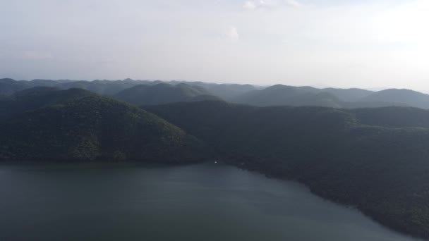 Muak Lek Reservoir Saraburi Aerial Bird Eye View Beautiful Unseen — Vídeo de stock