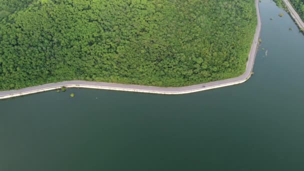 Muak Lek Reservoir Saraburi Aerial Bird Eye View Beautiful Unseen — Vídeo de stock