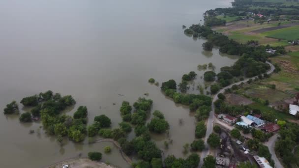 Dam Large River Pasak Dam Thailand Rainy Season Flood Pandemic — Vídeo de stock