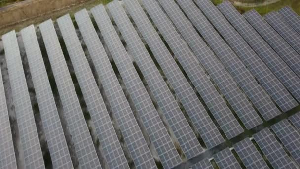 Fly Solar Cells Farm Nature Green Farm Large Industrial Factory — Vídeo de stock