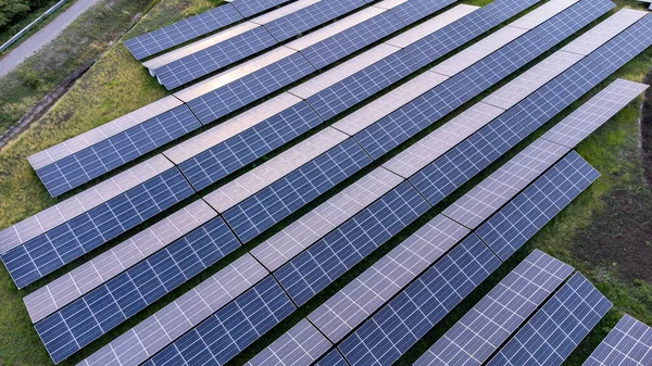 Solar Cells Farming Rivers Factories Industrial Area Green World Concept — Stock Photo, Image