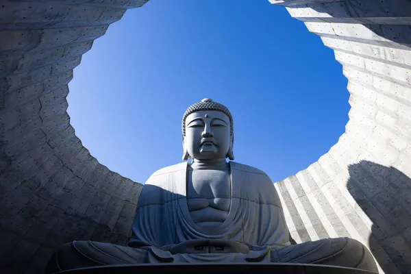 Статуя Будды Спроектирована Тадао Андо Известным Японским Архитектором Атама Дайбуцу Лицензионные Стоковые Изображения