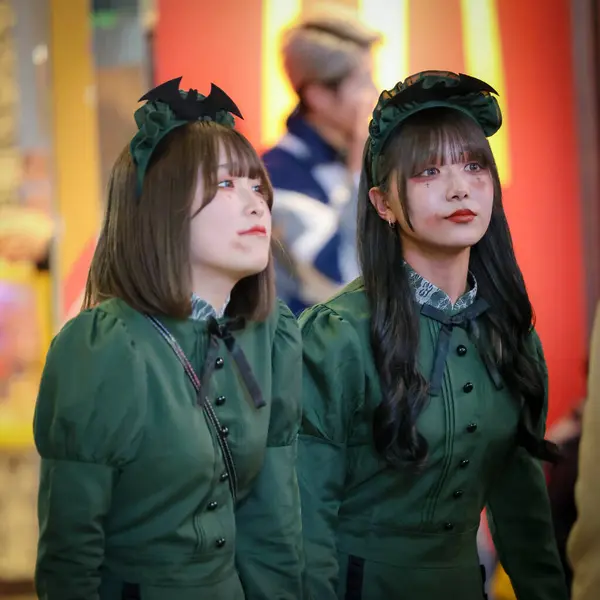 Sapporo Japan October 2023 Halloween Night Crowd Japanese Teenagers Wearing — Stock Photo, Image
