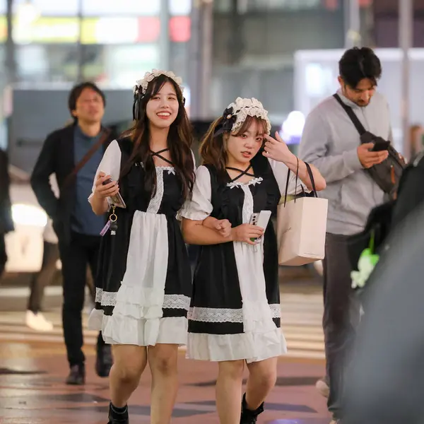 Саппоро Японія Жовтень 2023 Року Ніч Хеллоуїн Натовпом Японських Підлітків — стокове фото