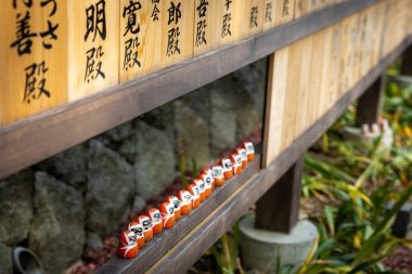 Osaka, Japonya - Aralık 2024: Minoh 'taki Katsuo-ji Tapınağı' nın en yoğun sonbahar dönemi manzarası. Canlı kırmızı ve turuncu akçaağaç yapraklarıyla güzelce çerçevelenmiş, Japon sonbaharının sakin atmosferini yansıtıyor..