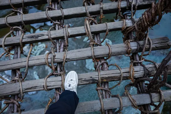 Kazura-bashi, Japonya 'nın Shikoku Vadisi' nin derinliklerinde bulunan tarihi bir asma köprüdür. Doğal asmalar ve ahşap kalaslarla inşa edilen köprü, Iya Nehri boyunca uzanır ve bereketli dağ ormanlarıyla çevrilidir..