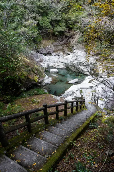 Japonya 'nın Shikoku bölgesindeki Iya Vadisi' nde bulunan Tokushima Bölgesi 'ndeki dramatik Oboke Vadisi' nde huzurlu bir tekne yolculuğu. Zümrüt yeşili nehir sarp kayalıklar arasında süzülür..