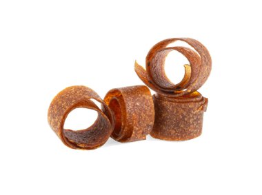 Doğal ve sağlıklı atıştırmalık yiyecekler. Elma, ahududu ve frenk üzümü meyveli pasaport. Meyve Şekerlemesi.