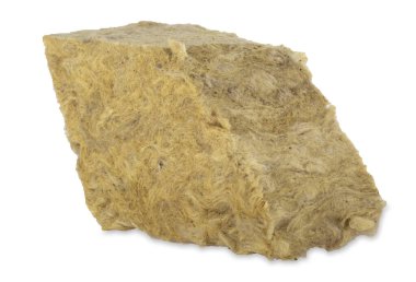 Yalıtım malzemesi, mineral yünü, fiberglas, beyaz arka planda izole edilmiş taş yün..